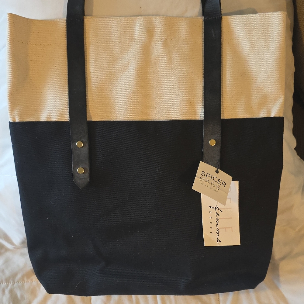Black and Cream Tote